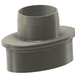 ortho.png STL file Dust Collector Adaptor 2.5" to 3.94" ' oval・3D printing model to download