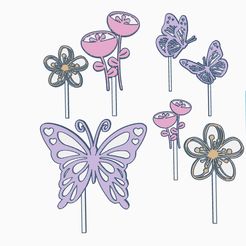 48f7c832ac4b928e470122ce11de0e20.jpg Fichier STL Papillons et fleurs pour la décoration d'un gâteau・Modèle à imprimer en 3D à télécharger