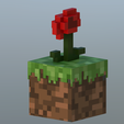 caja-flor-roja3.png Candy jar, minecraft cube with flower