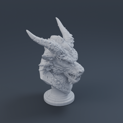 Dragon Head Bust 3D printable STL miniature