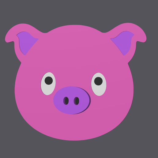 Pig Head - Farn Animals - Wall Art v2 STL File for 3D printingCults