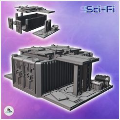 1-PREM.jpg Containerunterstand mit Kisten und Metallmarkise (6) - Modern WW2 WW1 Weltkrieg Diaroma Wargaming RPG Mini Hobby