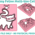 Sassyfeline.png Sassy Feline polymer clay cutter STL file