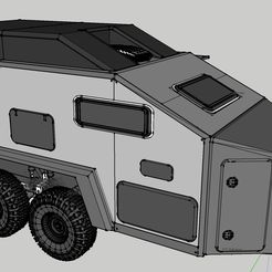 Sans-titre.jpeg Archivo STL Opción de altura de techo a escala 1/10 para caravana todoterreno Bruder EXP-6・Modelo para descargar y imprimir en 3D