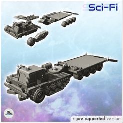 1-PREM-WB-VE-V11.jpg Fichier STL Camion de transport futuriste avec rails, cabine blindée et remorque à rampe (11) - Future Sci-Fi SF Post apocalyptique Tabletop Scifi Wargaming Planetary exploration RPG Terrain・Objet imprimable en 3D à télécharger