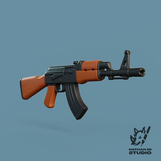 🔫 AK-47 Stylized Rifle - 3D Printable Toy Gun Accessory STL Model