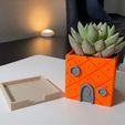 Tray-Holder.jpg Файл 3D Домашний настольный плантатор "Ананас" Губки Боба・Дизайн 3D принтера для загрузки