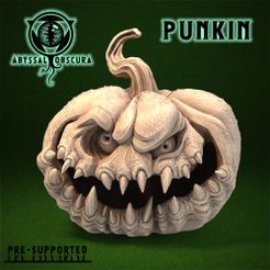ShopImage_Punkin_Front.jpg STL file Punkin - Pumpkin Halloween Jack o Lantern・3D printable model to download
