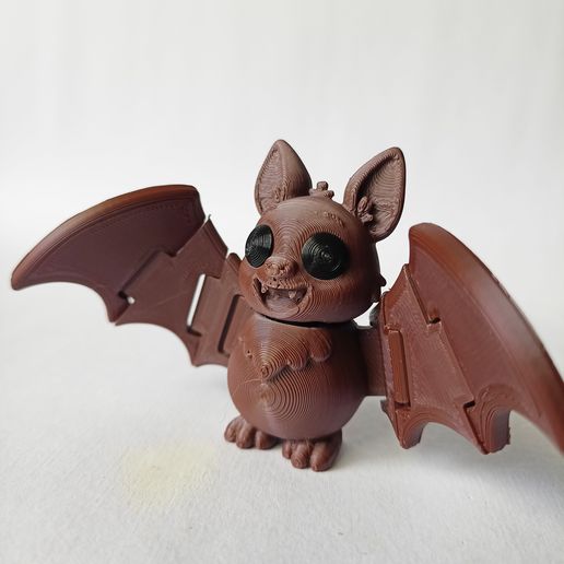 4.jpg 🦇 Flexi Chibi Bat - STL Pack | Print-in-Place + Print-in-Parts + Keychain Edition