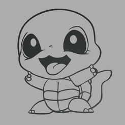 Squirtle_Wall_Silhouette_01_Render_01.png Файл STL Стена с силуэтом Сквиртла // Дизайн 01・3D-печать дизайна для загрузки
