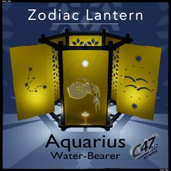 11-Aquarius-Render.jpg STL file Zodiac Lantern - Aquarius (Water-bearer)・3D printer design to download