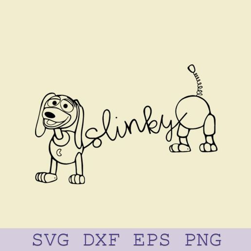 Slinky Toy Dog SVG, Toy Story SVG - 3D model önizlemesi