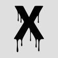X.jpg Spooky Blood Dripping Halloween Letter Set (3D Models and Source SVGs)