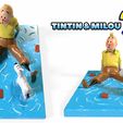 55.jpg TINTIN AND SNOWY 3D MODEL in water 3D PRINTABLE STL FILE with UV and Texture