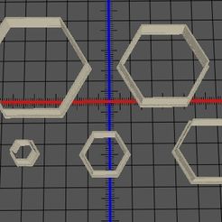 hexagonos x5.jpg Archivo STL set cortantes hexagonal・Objeto imprimible en 3D para descargar