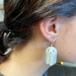 Ghost-Earring.jpg STL-Datei Gespenster-Ohrringe kostenlos・3D-Drucker-Modell zum herunterladen, FlyingWeasel
