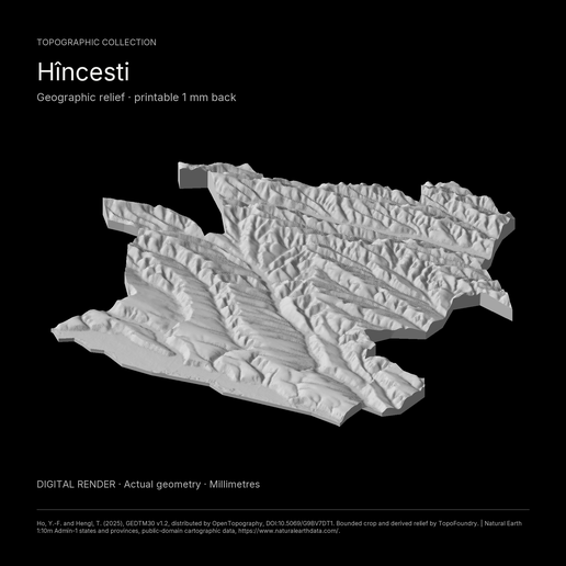 Hîncesti, Moldova Regional 3D Terrain STL + 3MF | Two Printable Versions - STL and 3MF Bundle