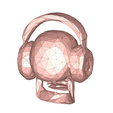 model-3.png Skull wearing headphones low poly