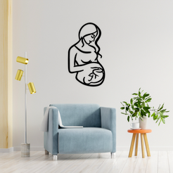 Sala_Mama6.png STL file SWEET WAITING MOM PICTURE・Model to download and 3D print