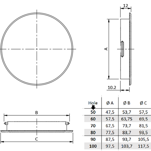 Wall round hole cover - 3D model önizlemesi