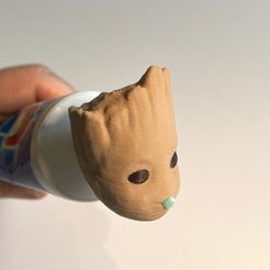 IMG_4739.jpg Download STL file Baby Groot Toothpaste Topper • 3D print template, Mochi5
