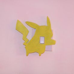Pikachu lightswitch cover pic.jpg Free STL file Pikachu lightswitch cover・3D printable object to download