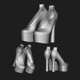 1.jpg 3 SET FASHIONABLE PENDANT WOMENS SHOES HALF-BOOTS 3D MODEL COLLECTION