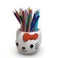 Hello-Kitty-Hex-Planter.421.5.jpg Hello Kitty Hex Planter & Pencil Holder – Cute Desk Organizer | 3D Printable STL, OBJ, 3MF