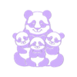 Pandas.stl Panda Family 2D Wall Art/Window Art