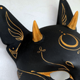 02.png Japanese fox kitsune mask with horns for cosplay