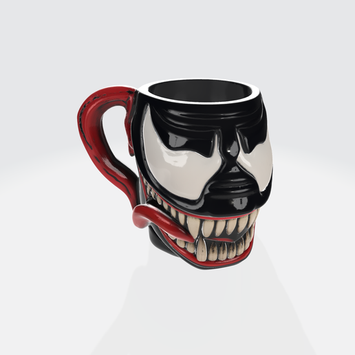 Venom Mug with Tongue Handle 3D File for 3D printingCults