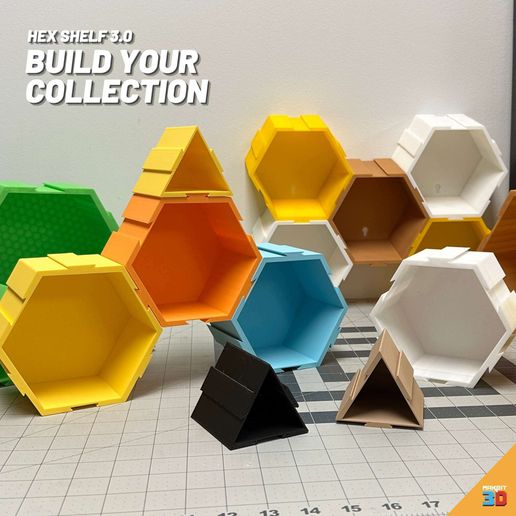 11.jpg 3D Printable Ultimate Hex Shelf Collection 3.0