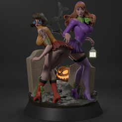 1.jpg 3D file Graveyard Daphne and Velma 3D Print Model・Template to download and 3D print