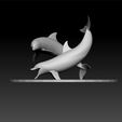 do3.jpg Dolphins - two dolphins playing- Dolphins for 3d print - Dolphins on desk