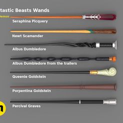 render_wands_beasts_together-named.jpg Set de baguettes de bêtes fantastiques