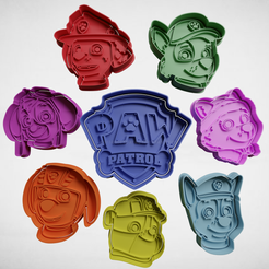 push-diseño.png 3D file SALE! PAW PATROL X8 SET・Model to download and 3D print, escuderolu