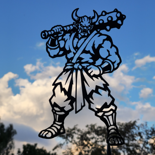 Oni Demon Warrior Club Wall Art