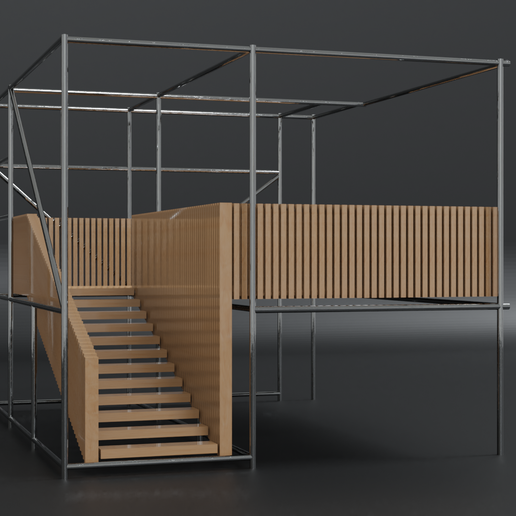Modern Industrial Stairs 3d model 3D model - 3D model önizlemesi