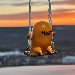 thumbnail_IMG_8738.jpg Free STL file Gudetama swing rearview mirror hanger・3D printing model to download