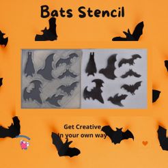 Bats-Stencil.jpg Fichier STL Pochoir chauve-souris・Modèle à télécharger et à imprimer en 3D, StencilAllure