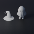 6.png 3D model of a Ghost in a hat and cape