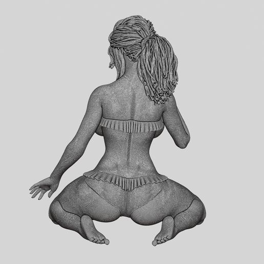 untitled33.jpg 3D file Girl On A Beach Sitting On Her Knees 3D Print Model・3D print design to download, 3DGeshaft