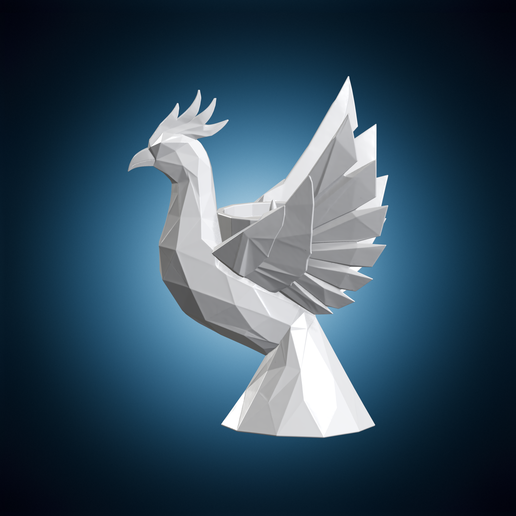 Geometric Phoenix Holder 3D Print Model