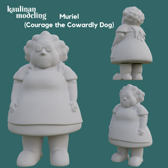 Lene Y) Ua ye Muriel (Courage the Cowardly Dog) STL-Datei MURIEL MUT DER FEIGE HUND・3D-druckbares Modell zum Herunterladen, alimhakim