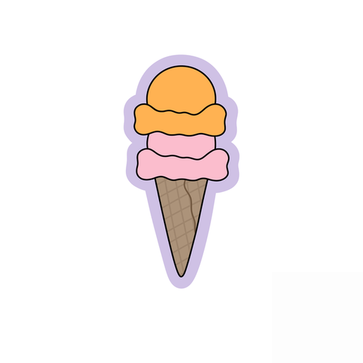 Ice Cream Cone Cookie Cutter STL – 2 Inch Summer 3D Print File