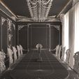 Wireframe-High-Classic-Dinning-Room-01-2.jpg Classic Dinning Room 01 White and Gold