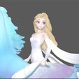 13.jpg Elsa on horse white dress FROZEN2 disney girl princess 3D print model