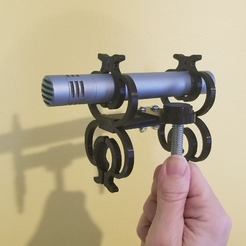 lyremount.png STL file Mic Mount - Simple dual lyre ( rycote type ) mount for SDC shotgun/pencil mics・3D print design to download