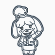 WAWD.png STL file ISABELLE 3 - COOKIE CUTTER / ANIMAL CROSSING・3D print object to download