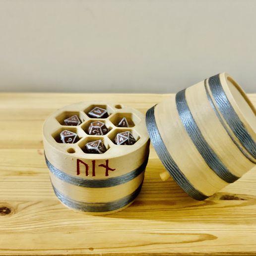 Wooden Wine Barrel Dice Set Box